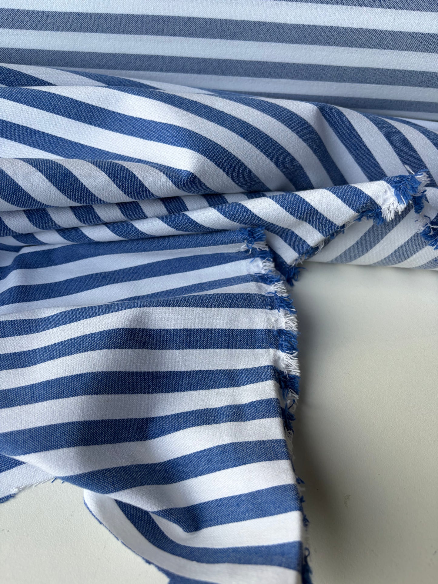 JEAN 019 cotton bengaline stripes cobalt blue