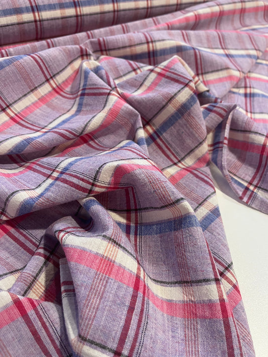 JULIA 015 washed  cotton linen check