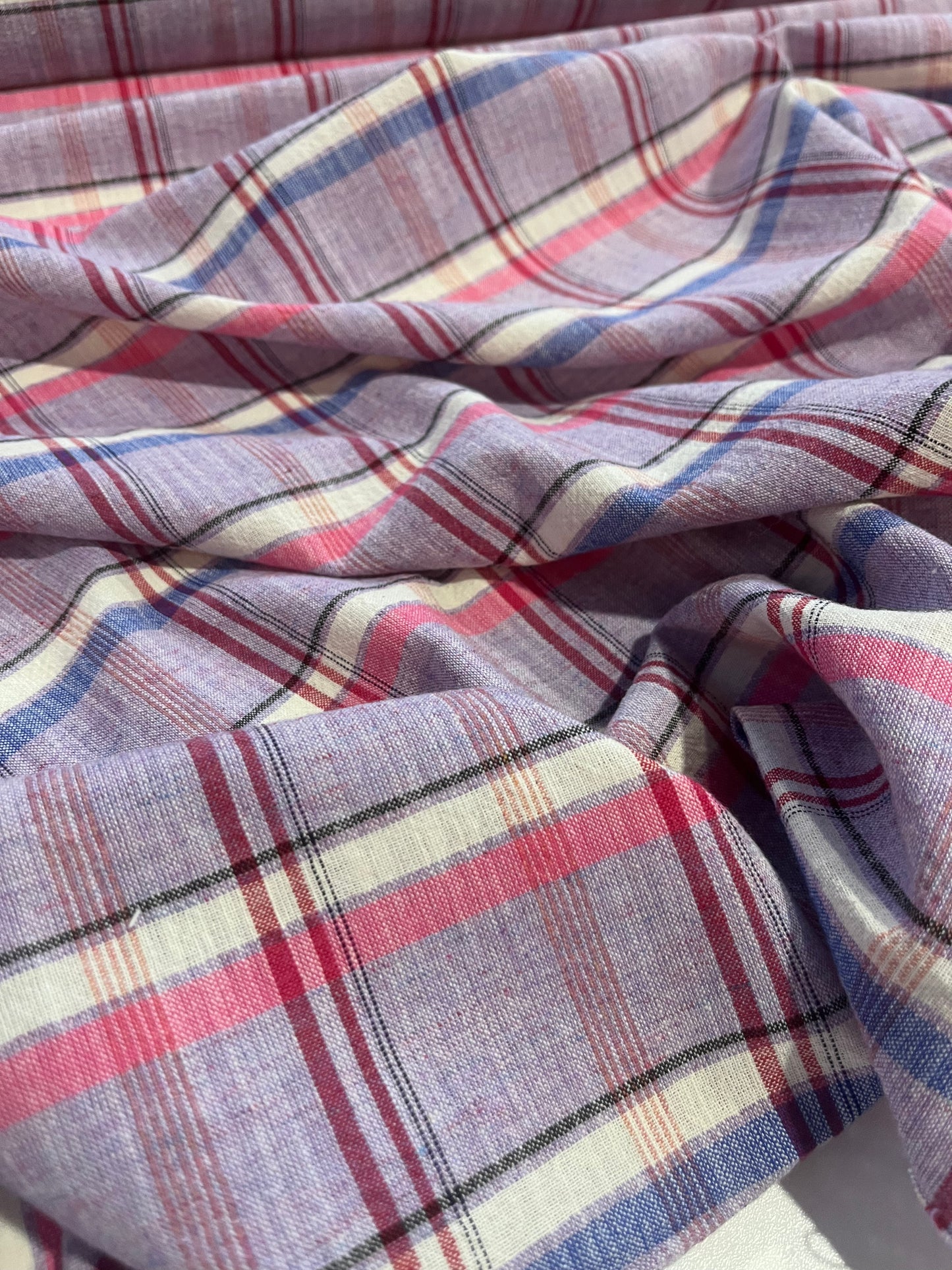 JULIA 015 washed  cotton linen check