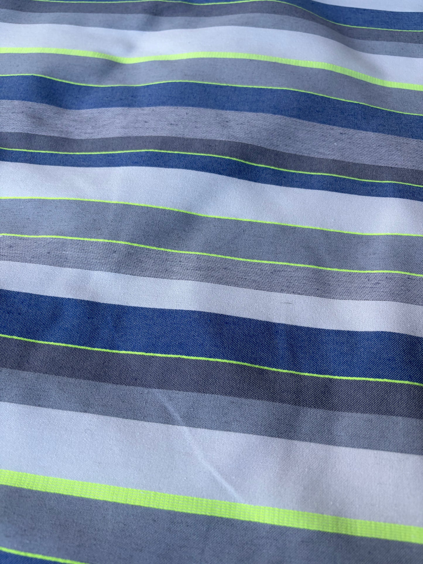 JEAN 021 cotton bengaline stripes blue with fluo