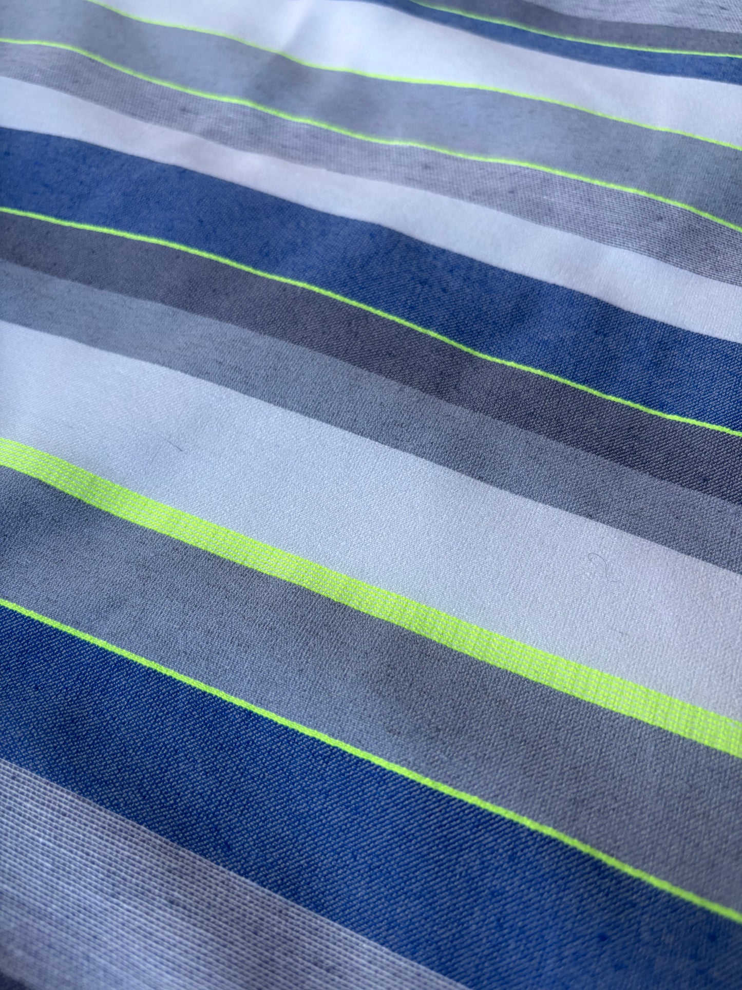 JEAN 021 cotton bengaline stripes blue with fluo
