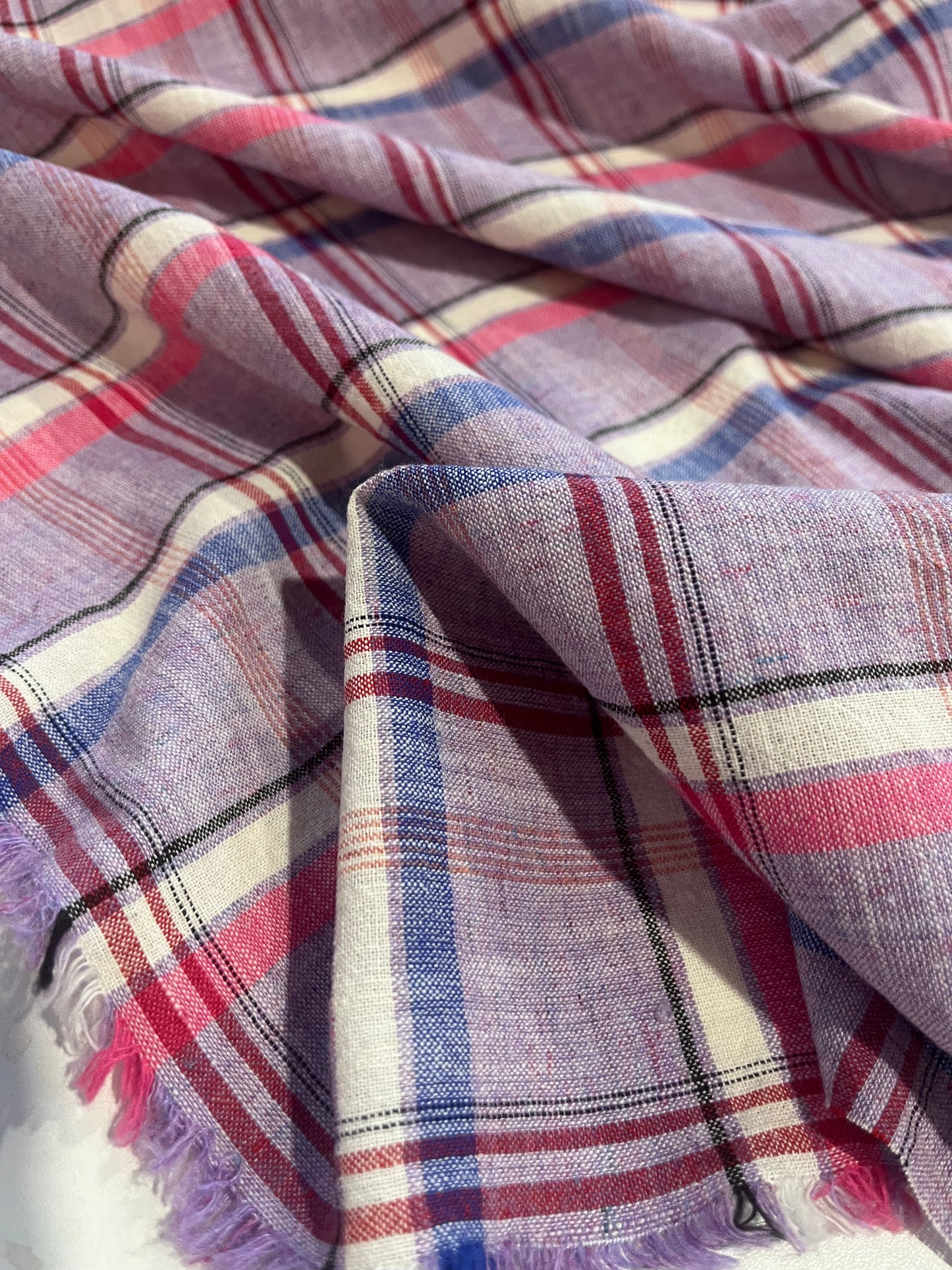 JULIA 015 washed  cotton linen check