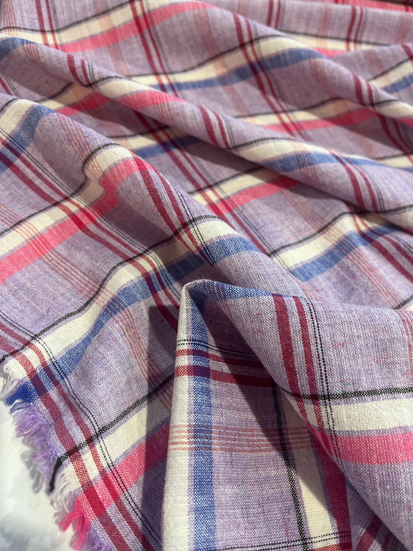 JULIA 015 washed  cotton linen check