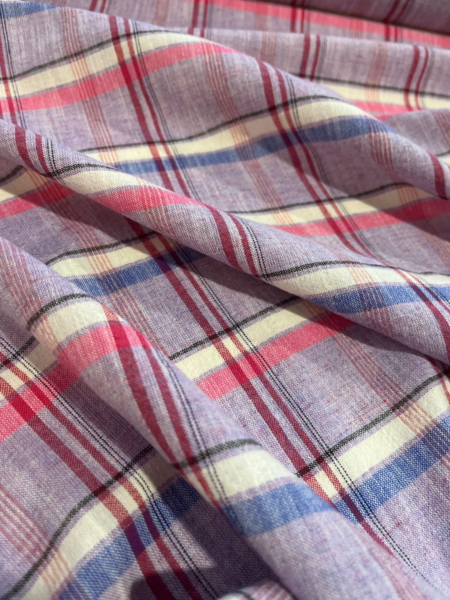 JULIA 015 washed  cotton linen check