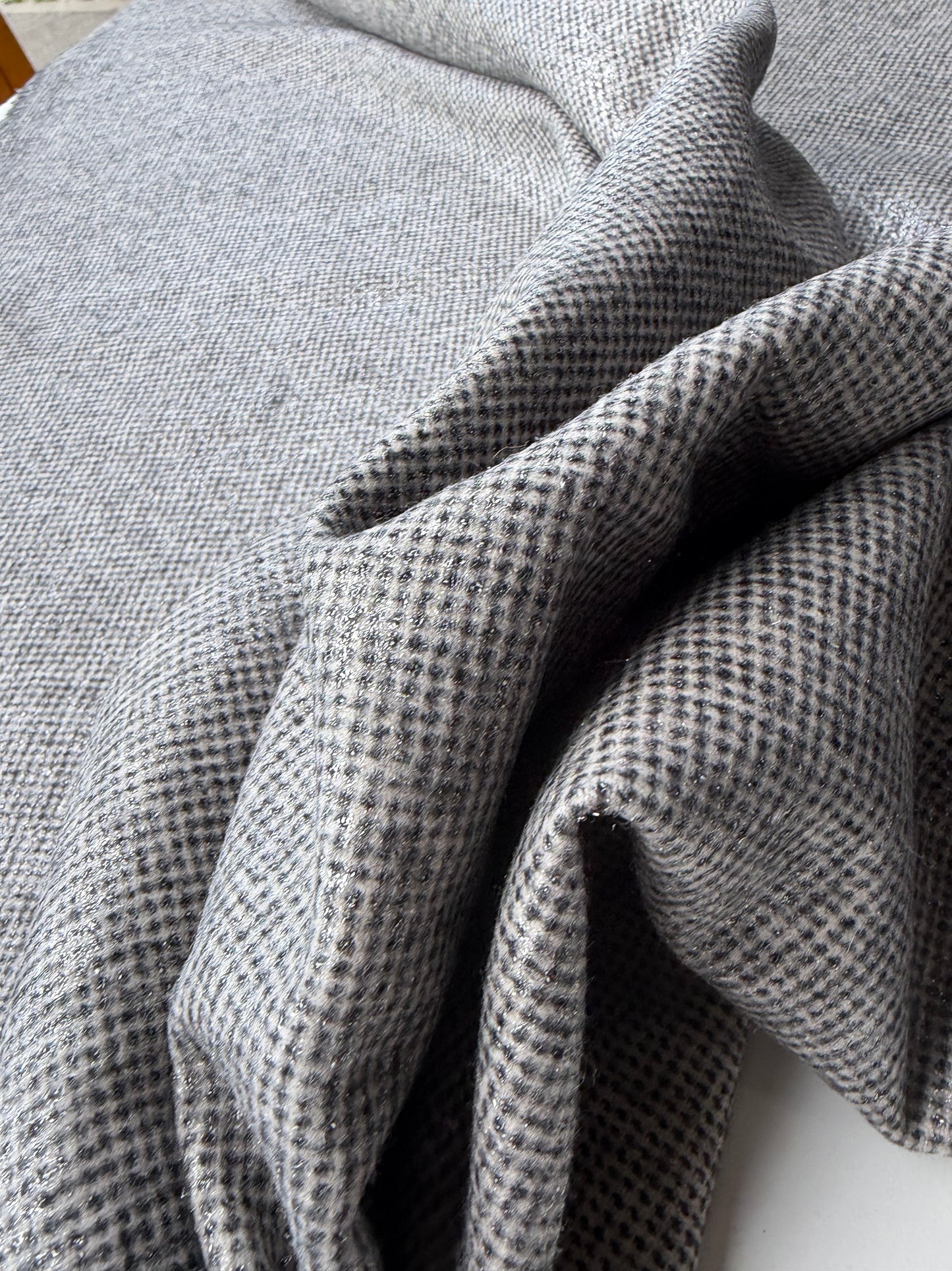 GAIL 037 checkered wool stretch with shiny coating