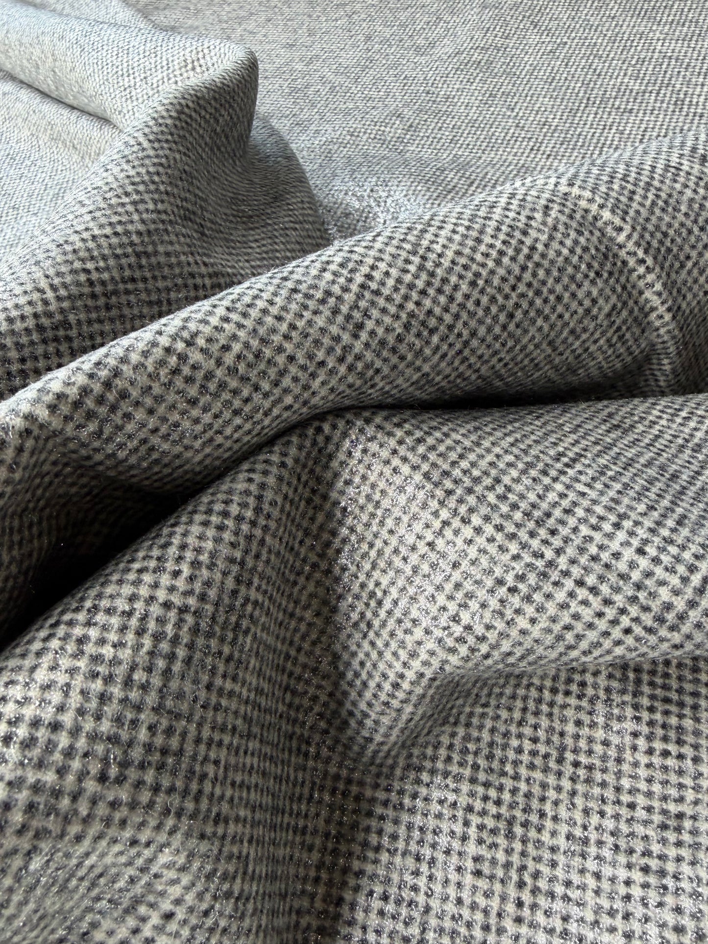 GAIL 037 checkered wool stretch with shiny coating