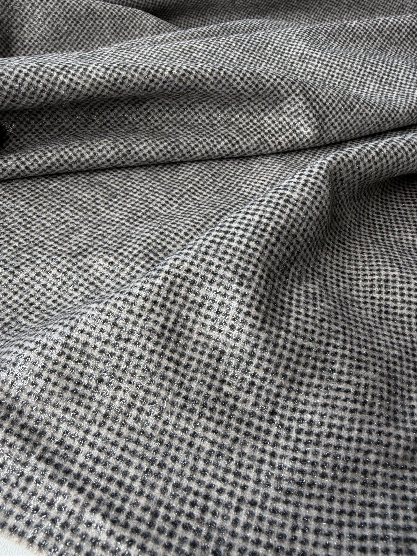GAIL 037 checkered wool stretch with shiny coating