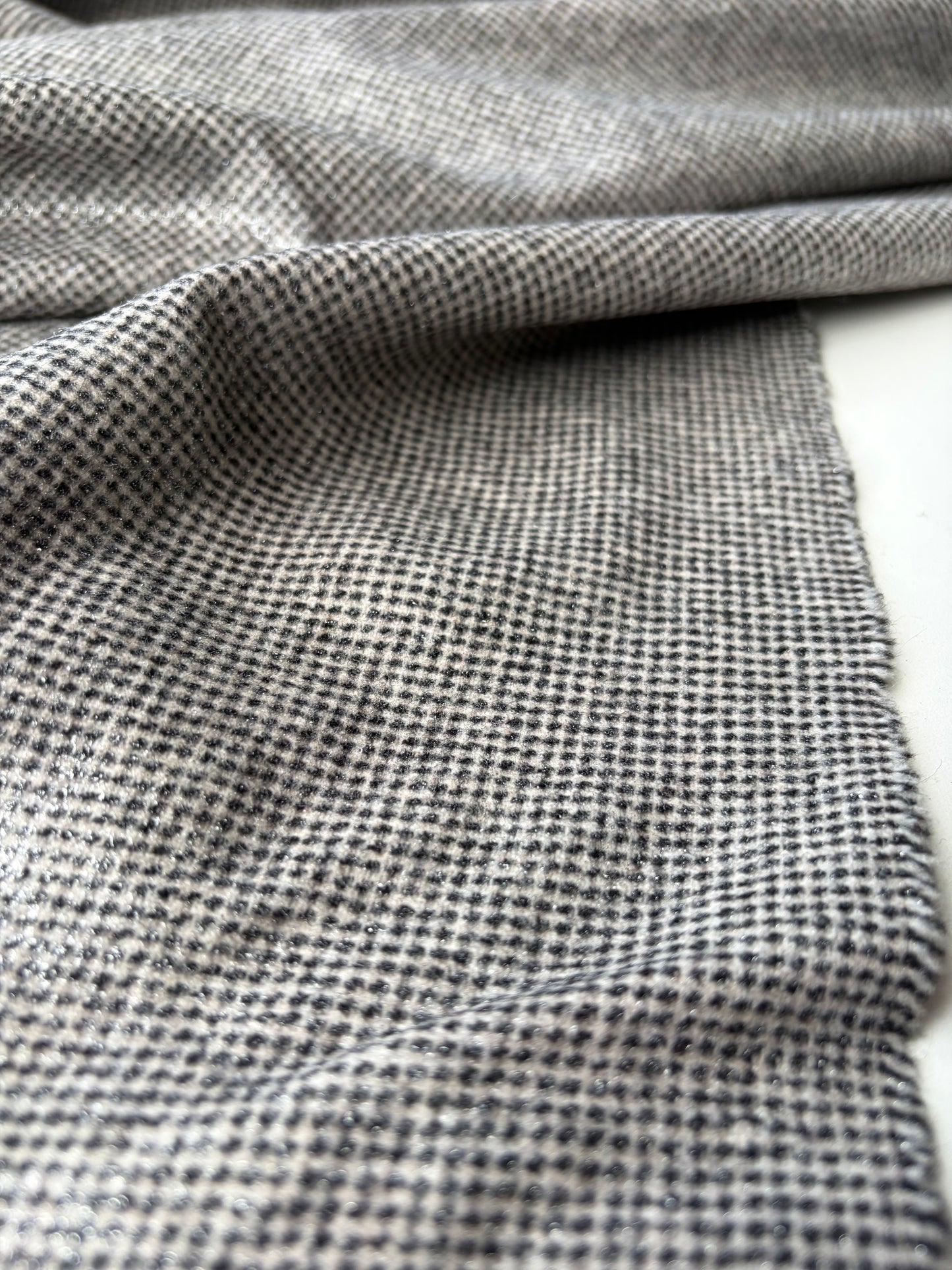 GAIL 037 checkered wool stretch with shiny coating