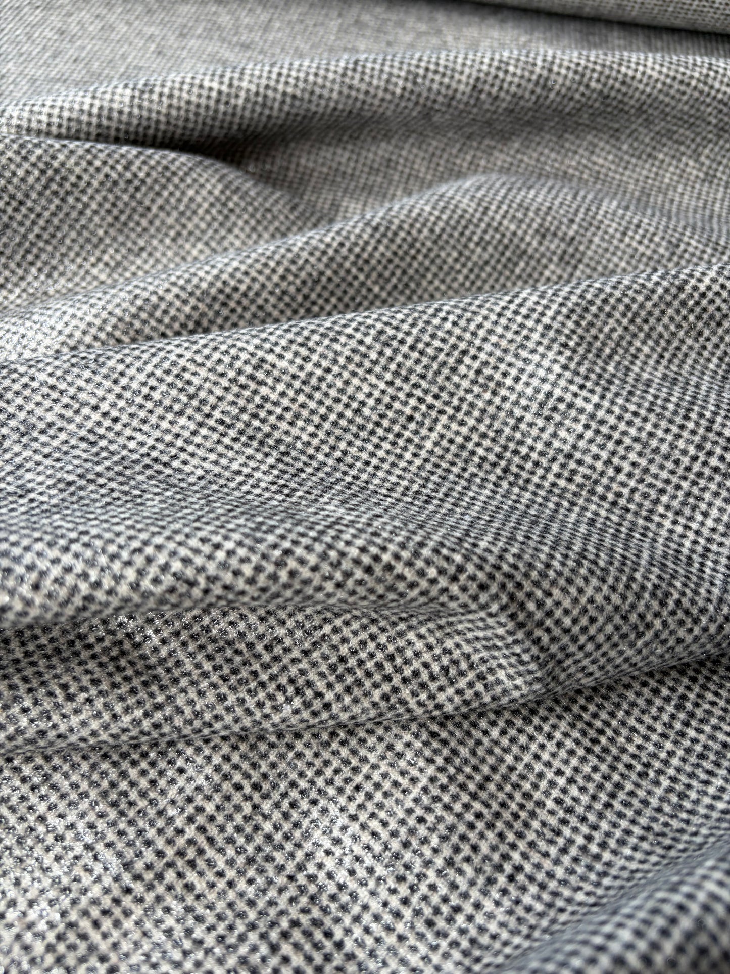 GAIL 037 checkered wool stretch with shiny coating