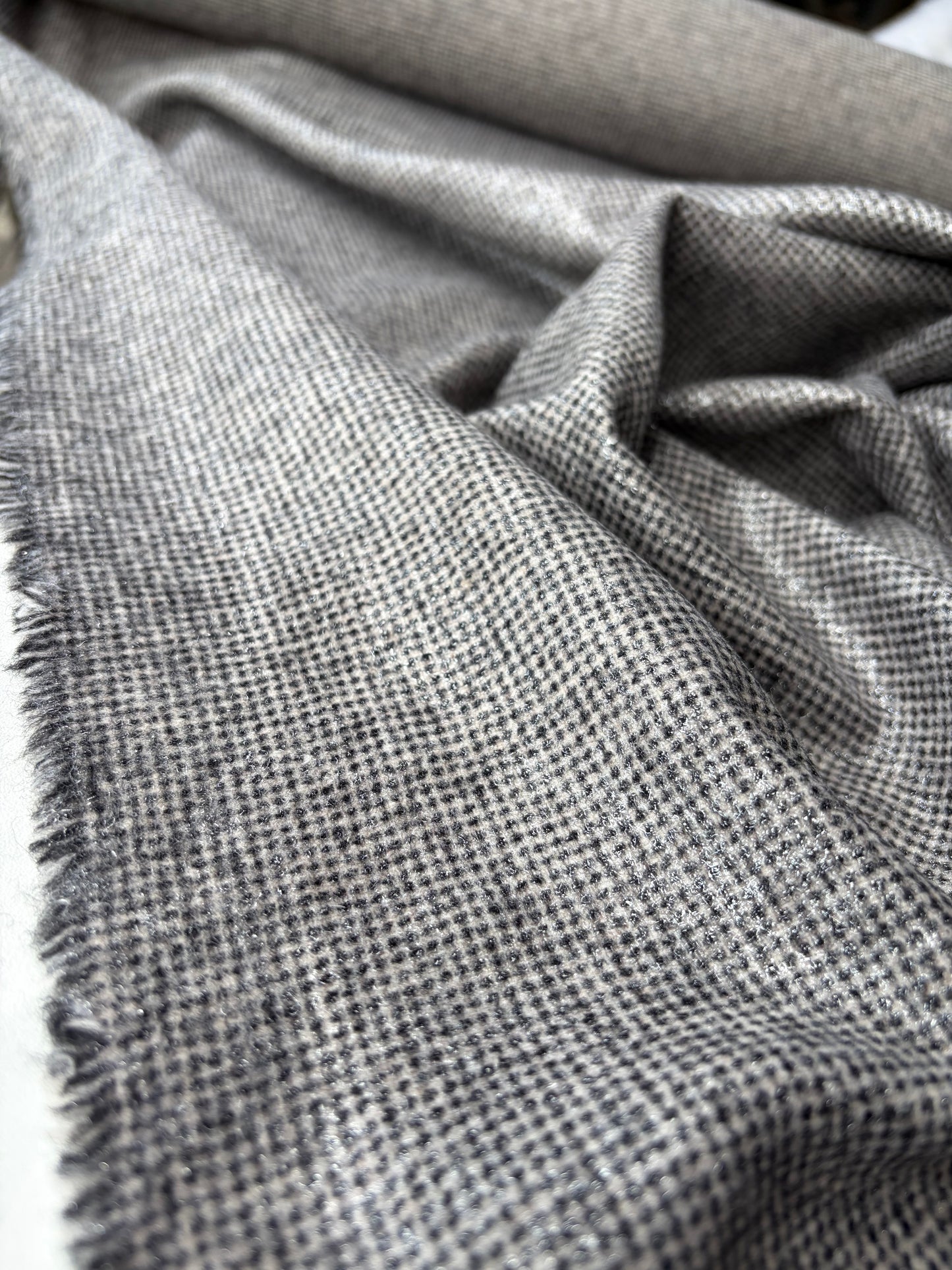 GAIL 037 checkered wool stretch with shiny coating
