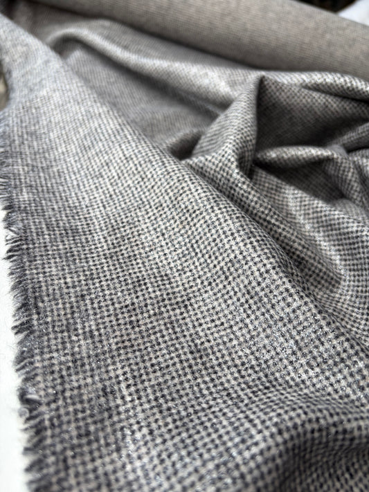 GAIL 037 checkered wool stretch with shiny coating