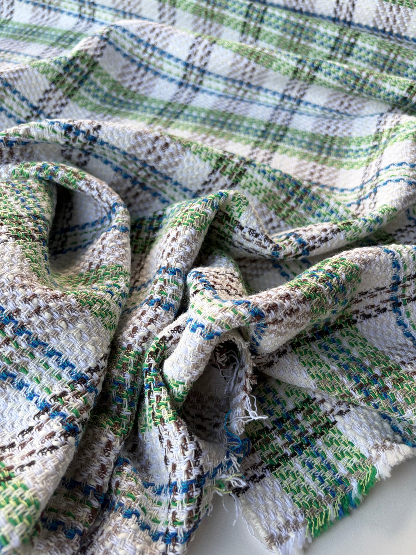 JEAN 024 cotton tweed Chanel style green check