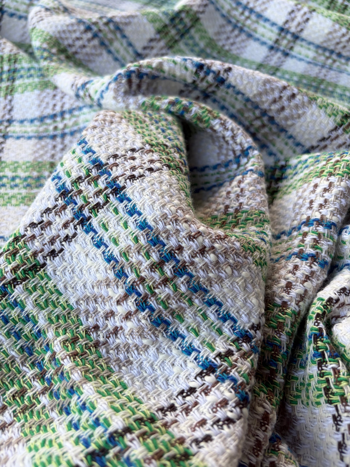 JEAN 024 cotton tweed Chanel style green check