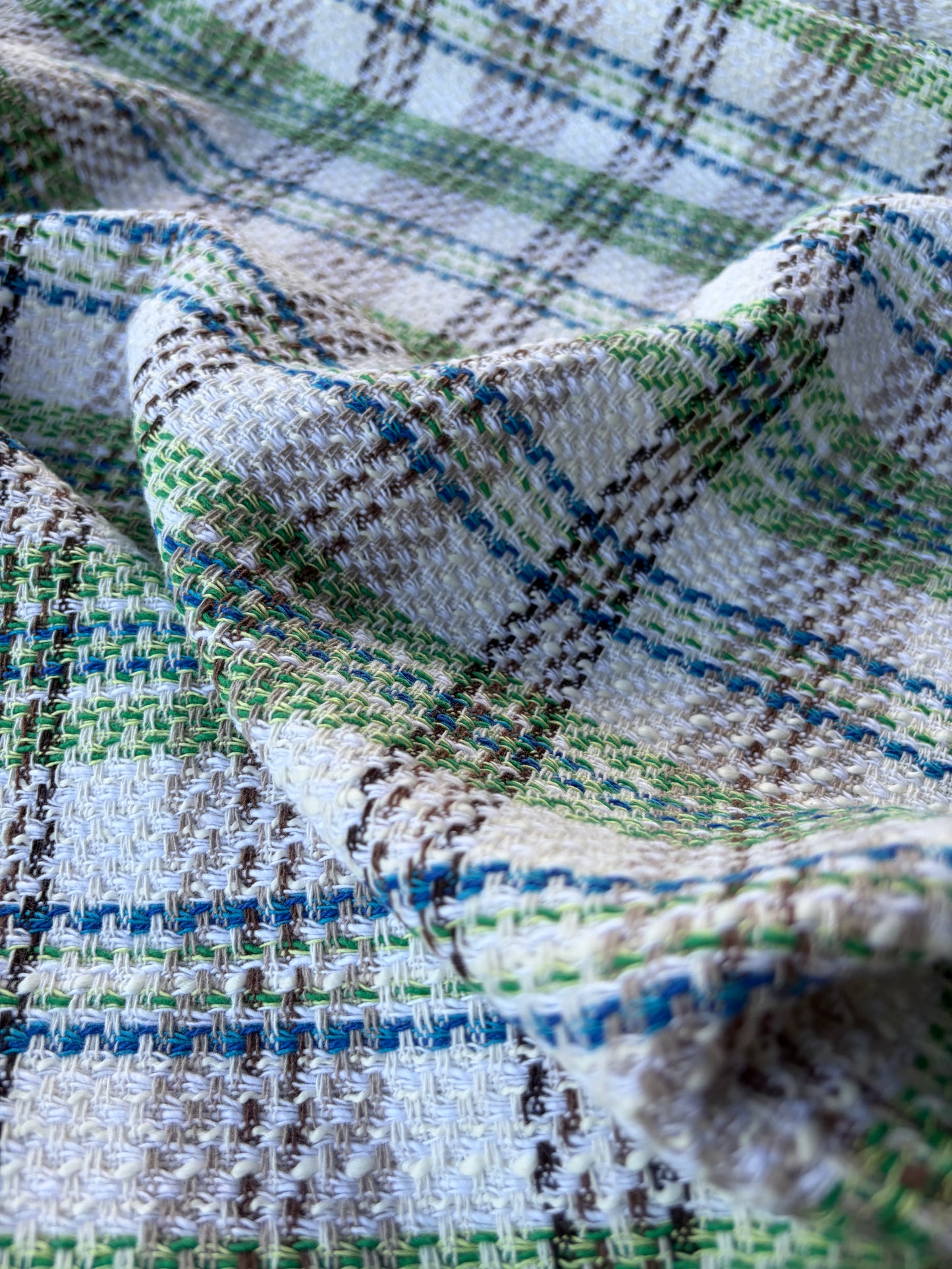 JEAN 024 cotton tweed Chanel style green check