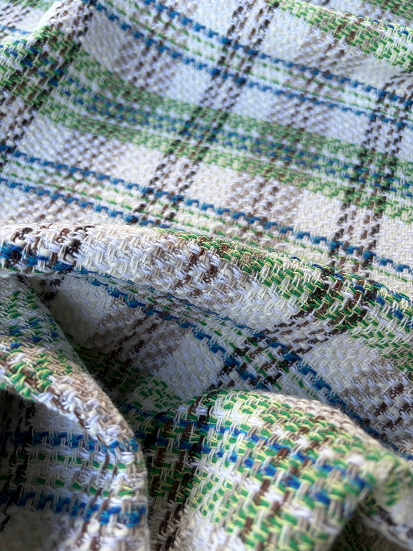 JEAN 024 cotton tweed Chanel style green check