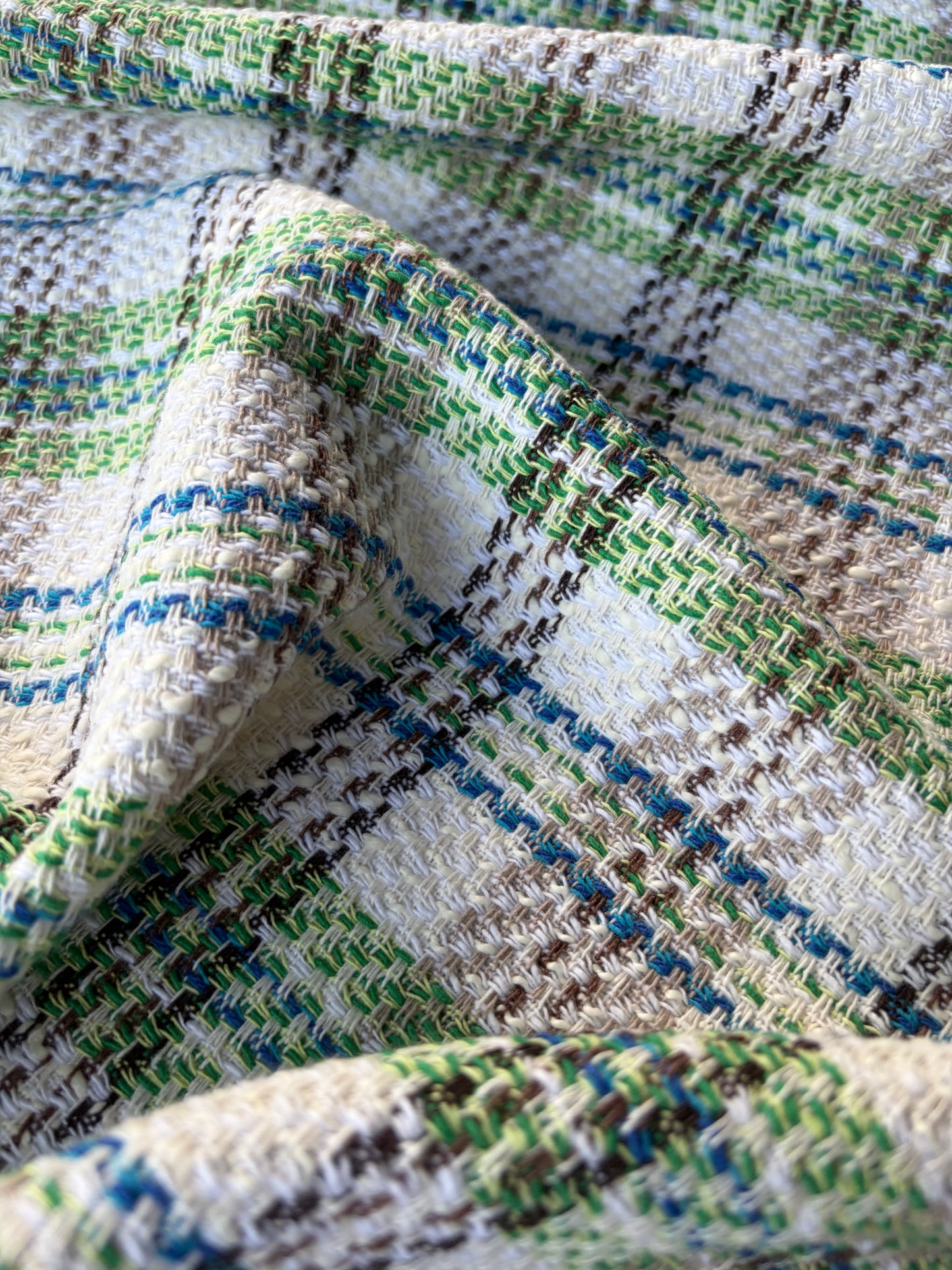 JEAN 024 cotton tweed Chanel style green check