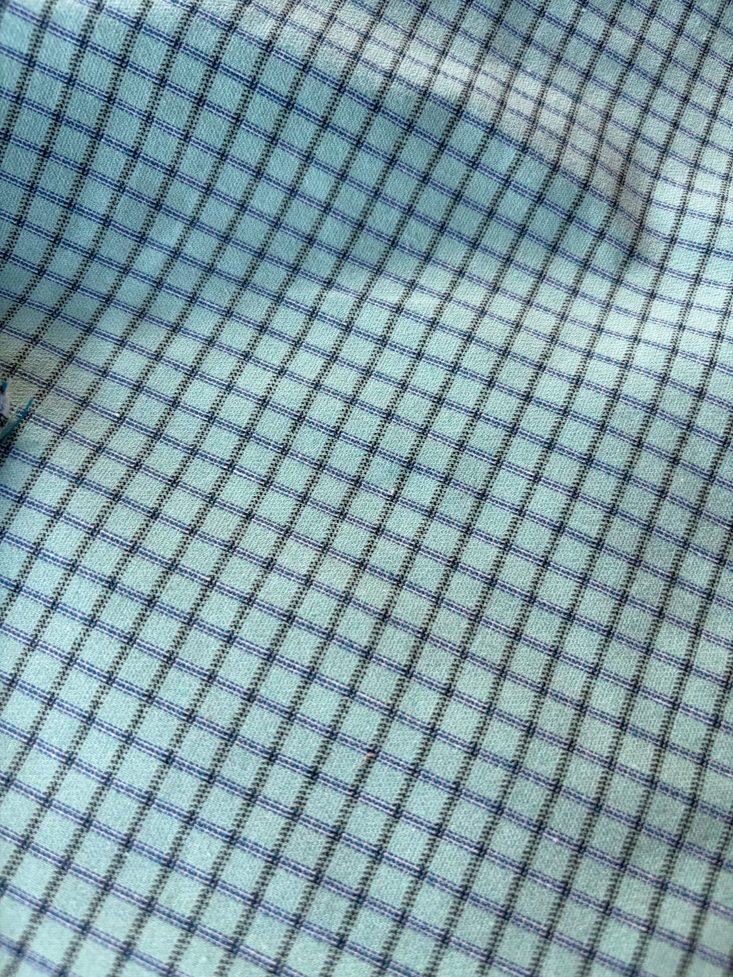 JEAN 025 cotton bengaline check sauge