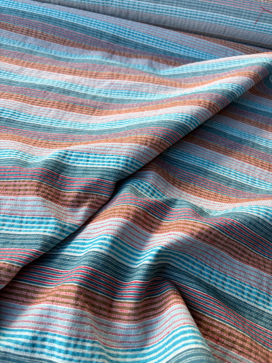 JEAN 027 cotton bengaline stripes blue/brown