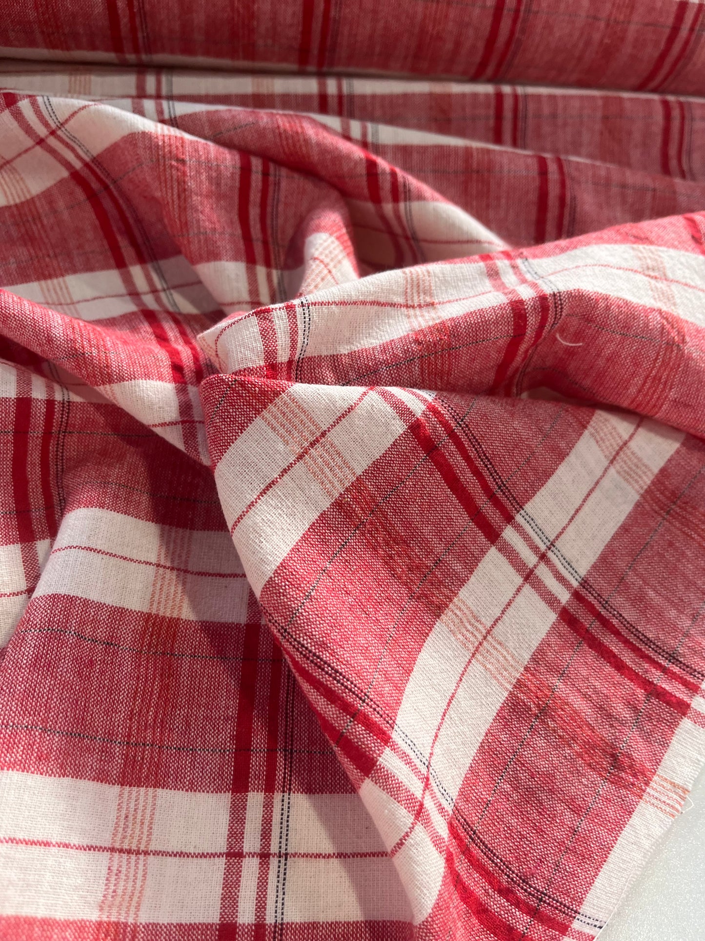 JULIA 020 washed  cotton linen check
