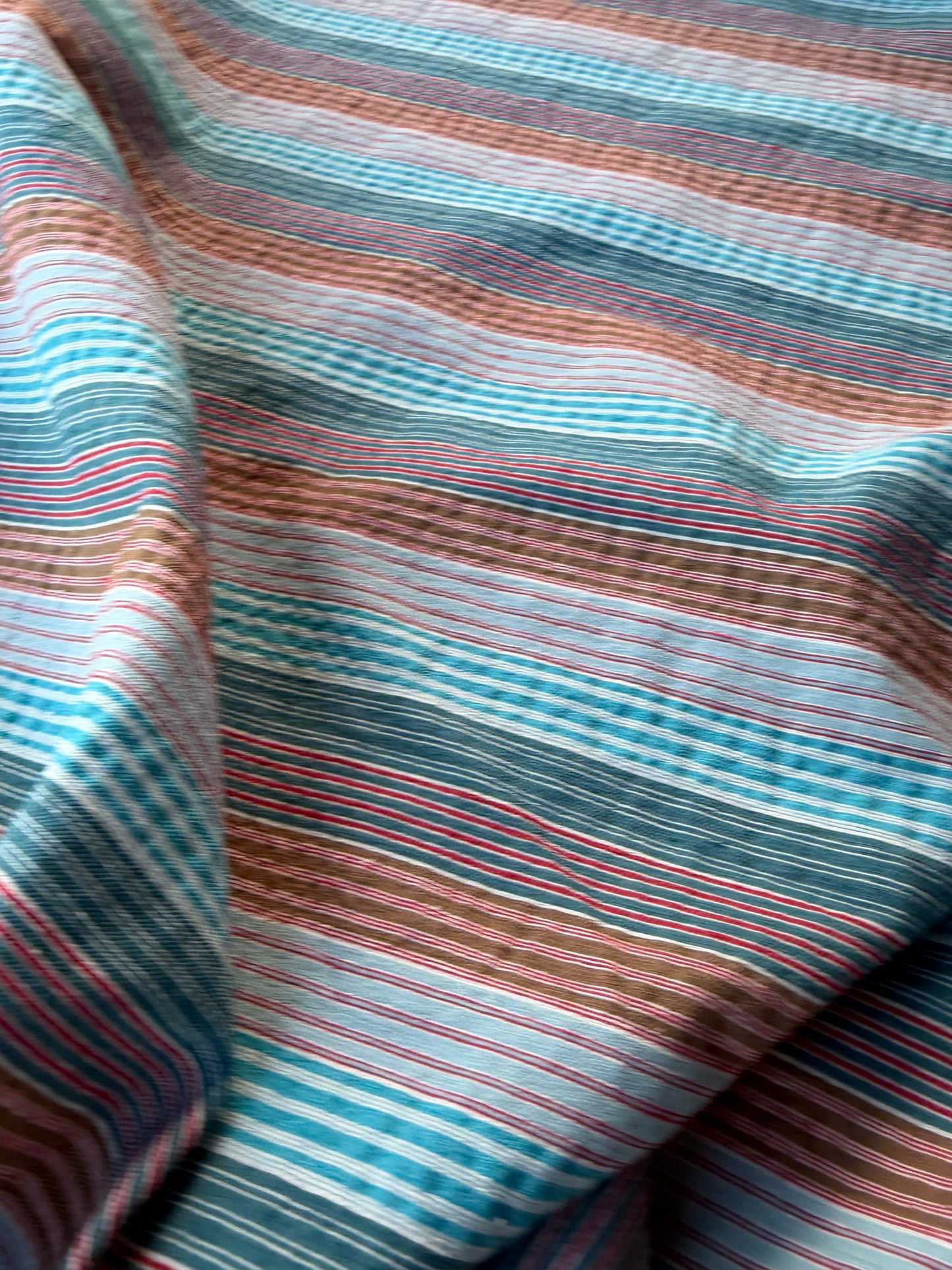 JEAN 027 cotton bengaline stripes blue/brown
