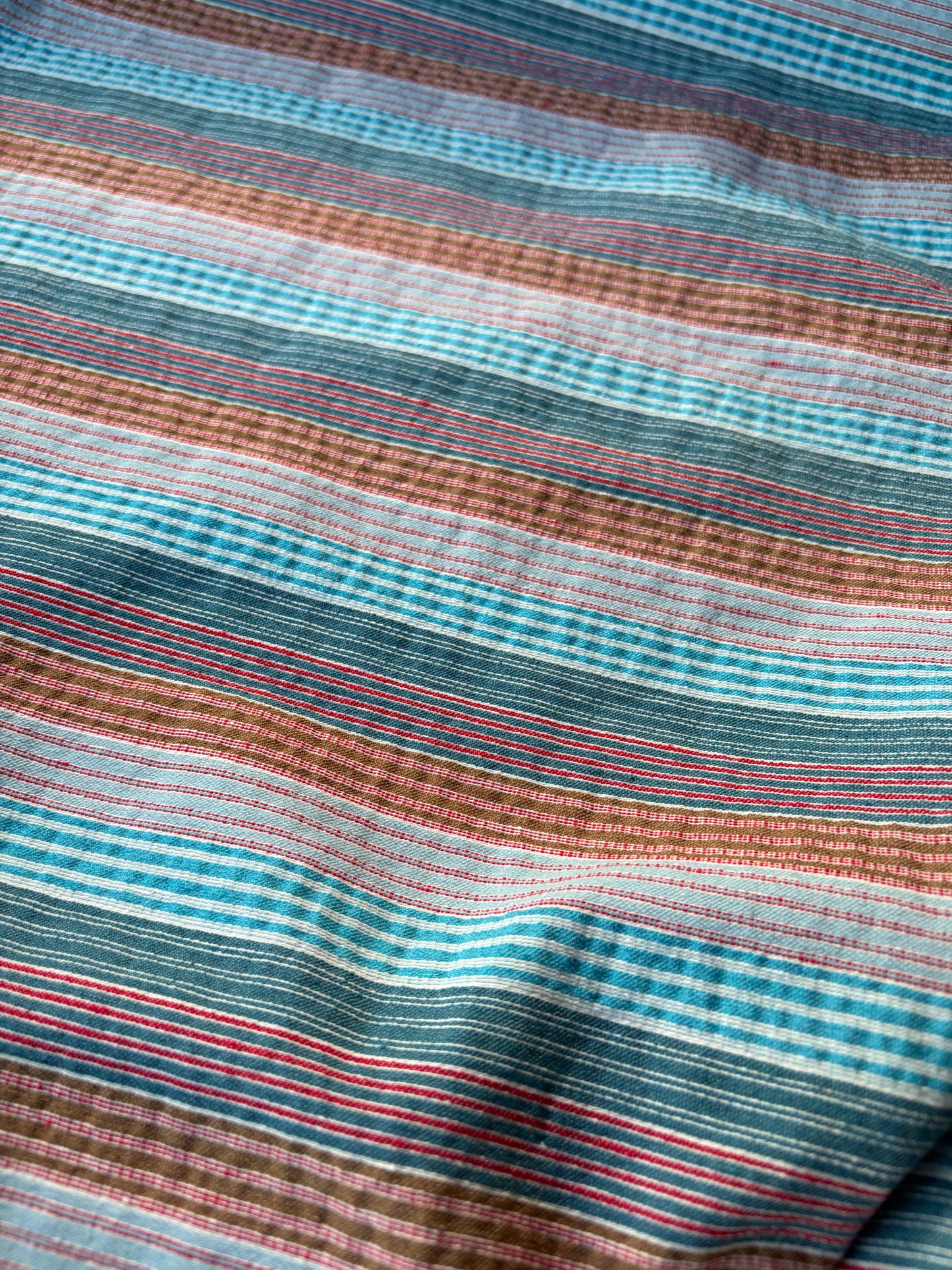 JEAN 027 cotton bengaline stripes blue/brown