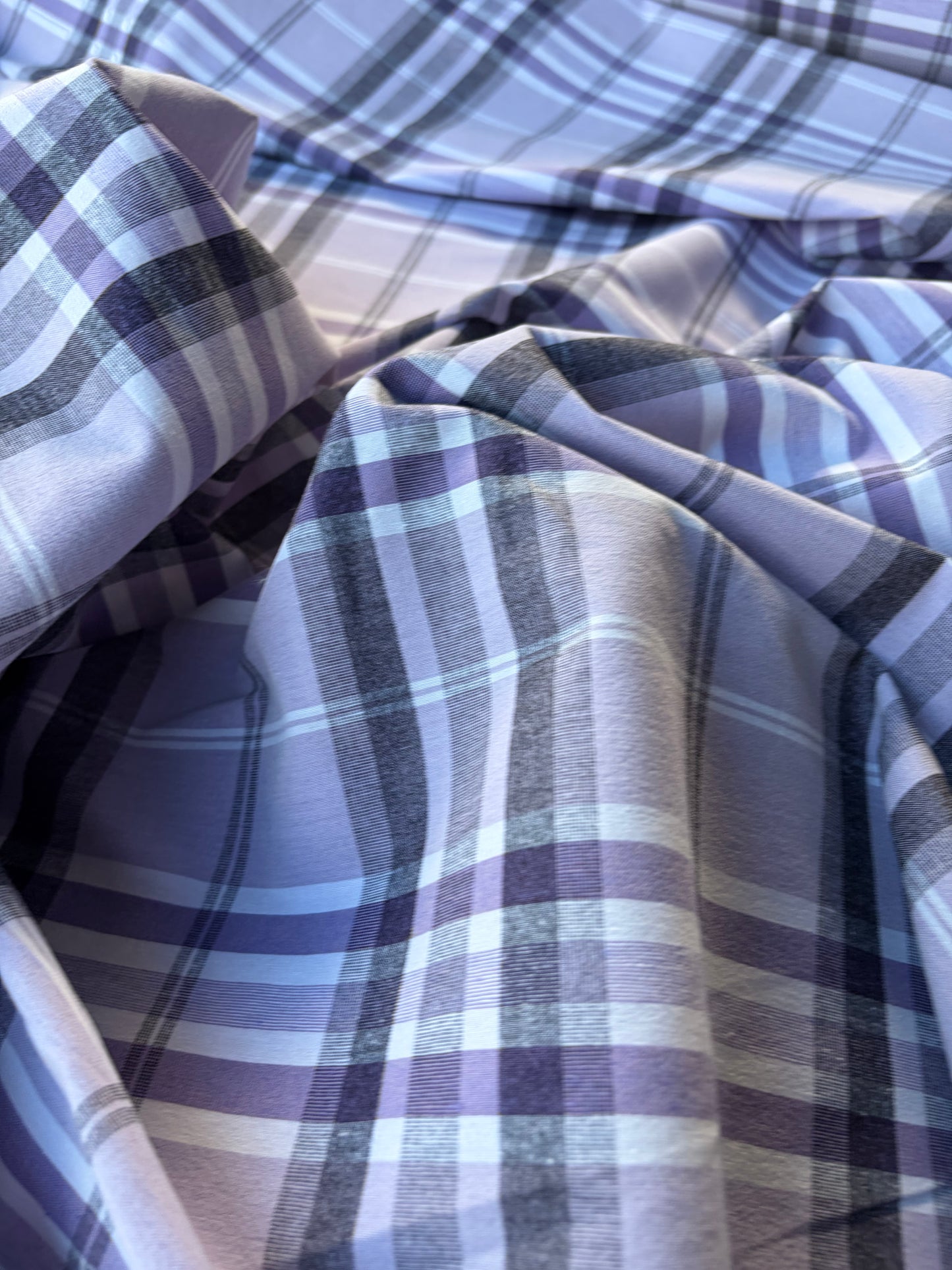 JEAN 029 cotton bengaline classical clan check lilac