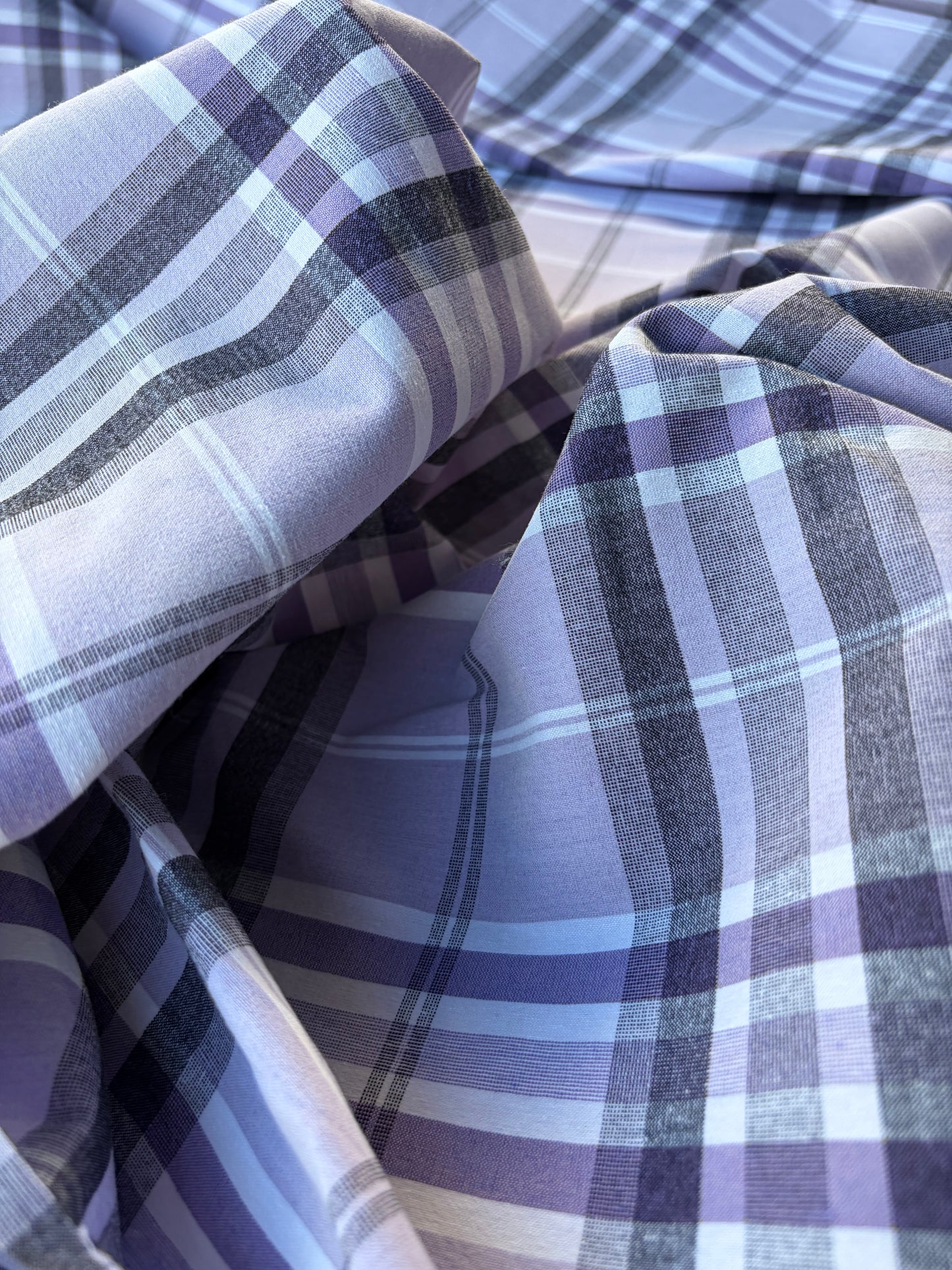 JEAN 029 cotton bengaline classical clan check lilac