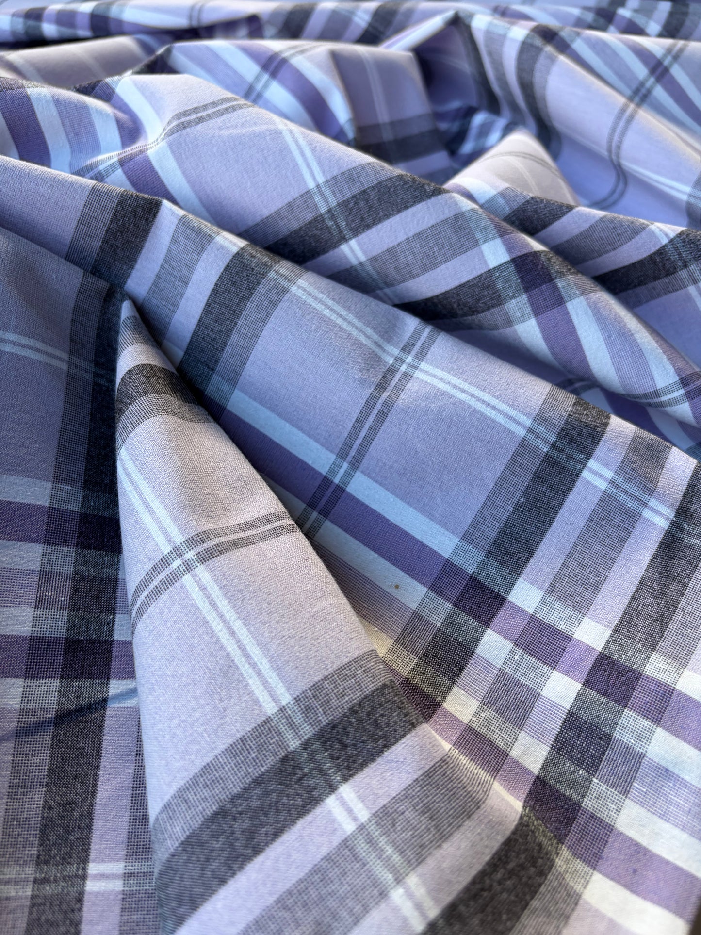 JEAN 029 cotton bengaline classical clan check lilac