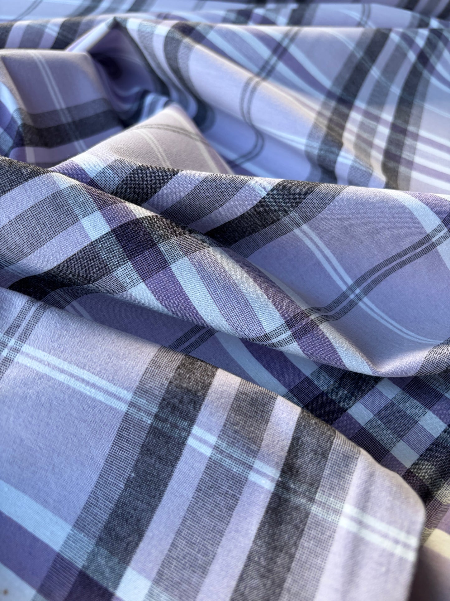 JEAN 029 cotton bengaline classical clan check lilac