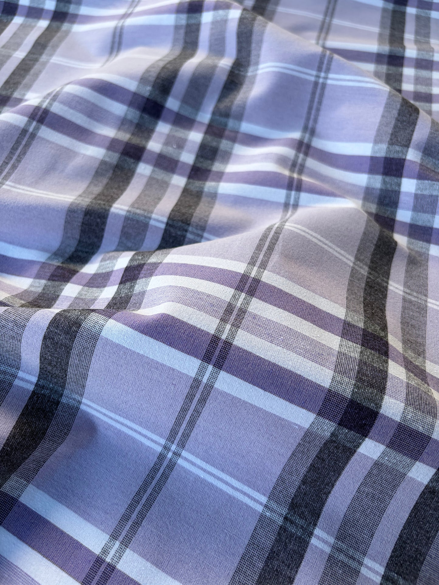 JEAN 029 cotton bengaline classical clan check lilac