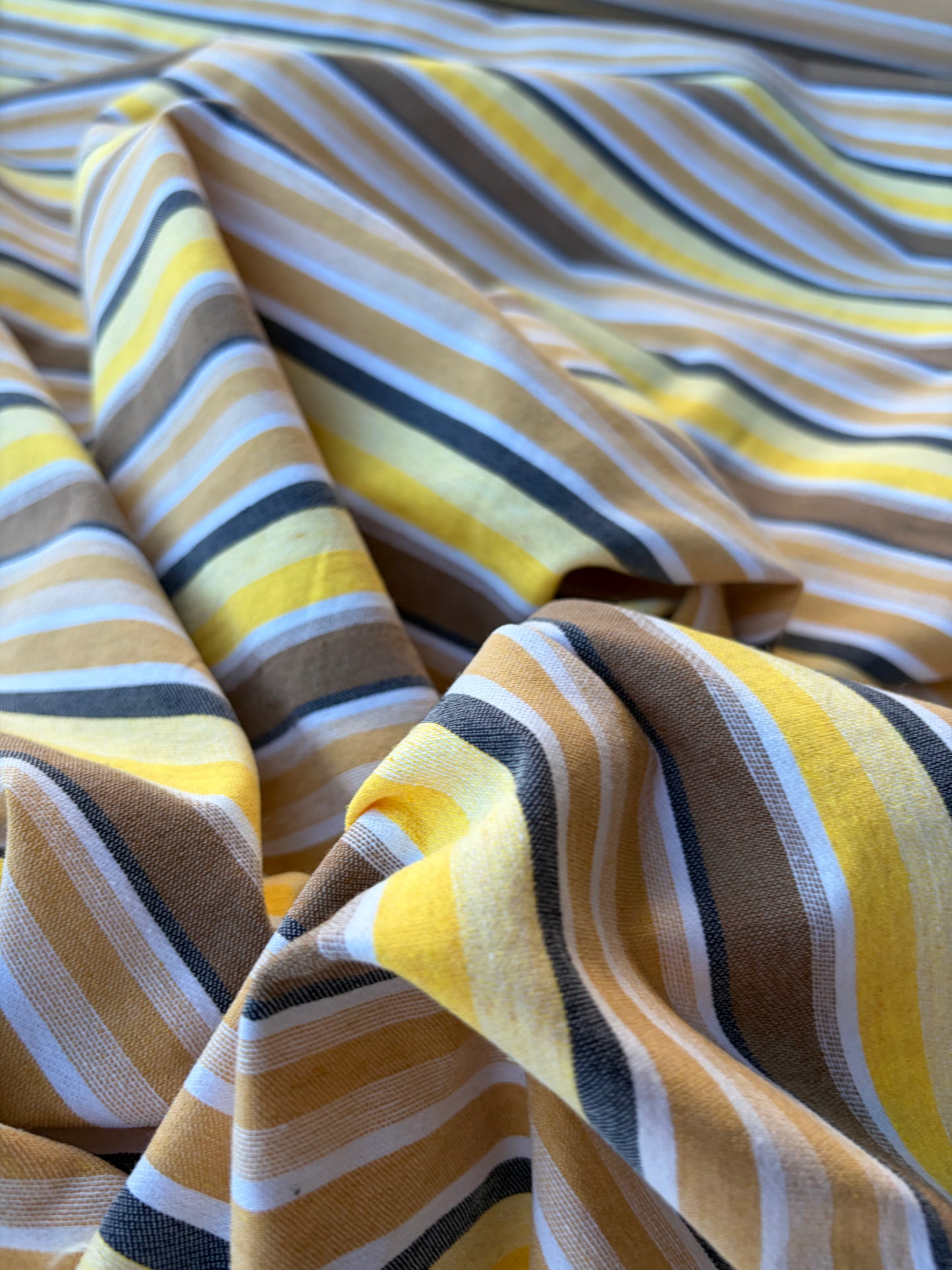 NOA 003 cotton bengaline stripes yellow/navy