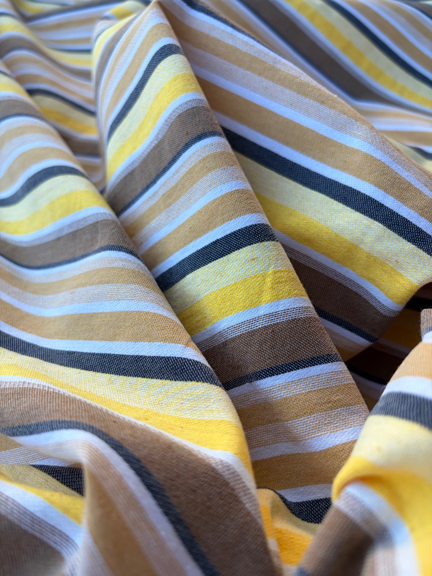NOA 003 cotton bengaline stripes yellow/navy