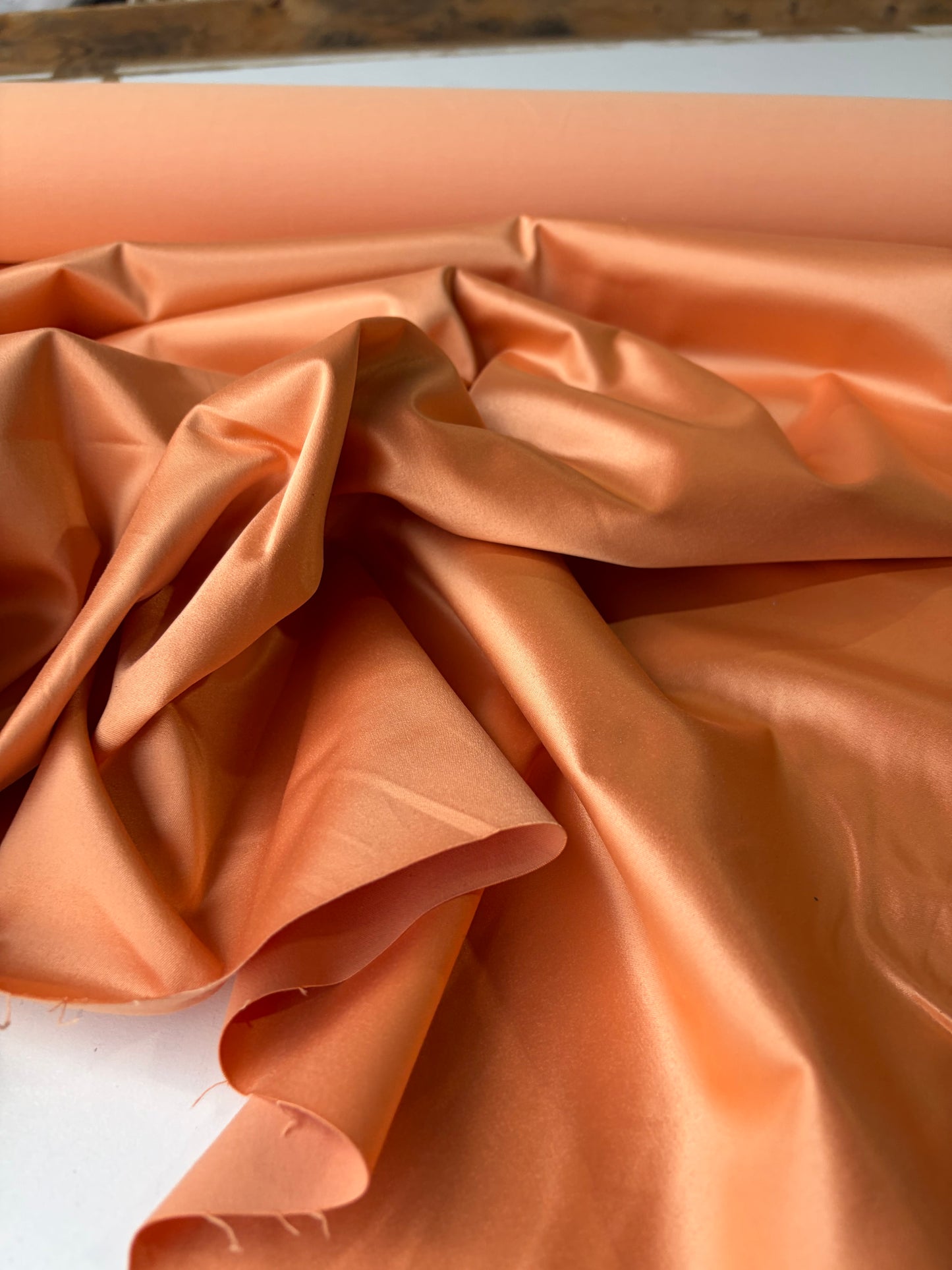 HOLLY 010 melon colour stretch satin with cotton