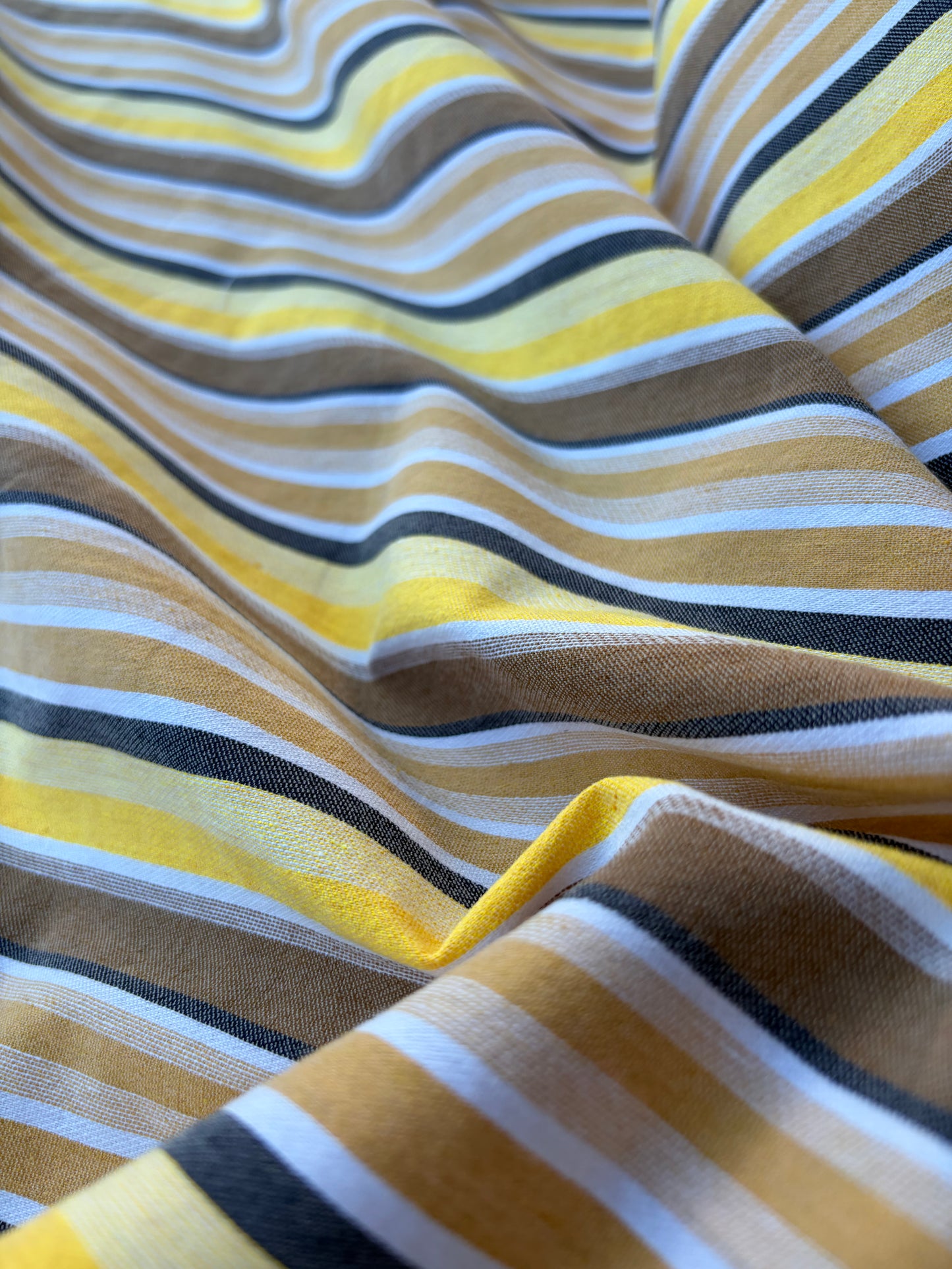 NOA 003 cotton bengaline stripes yellow/navy