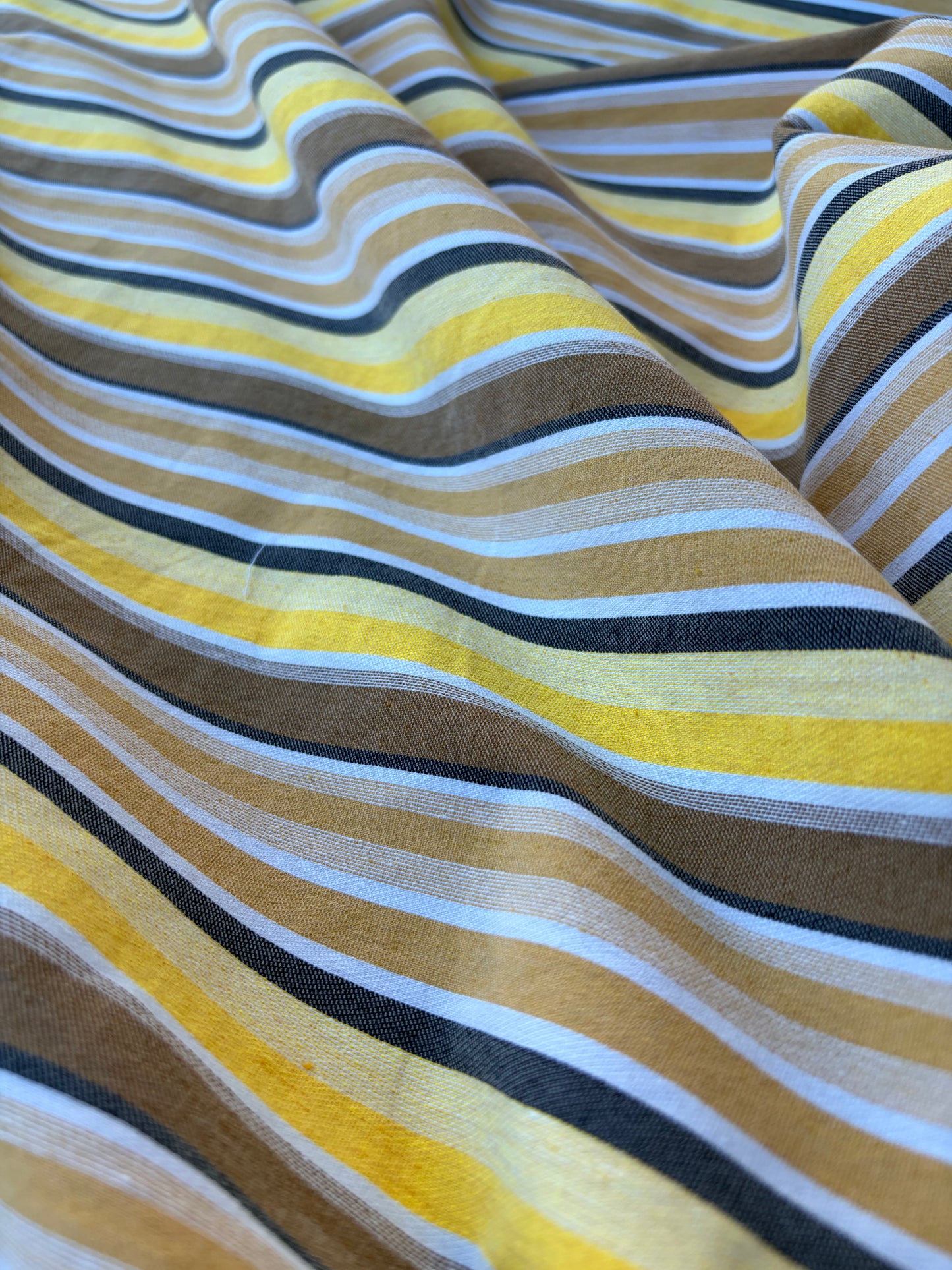 NOA 003 cotton bengaline stripes yellow/navy