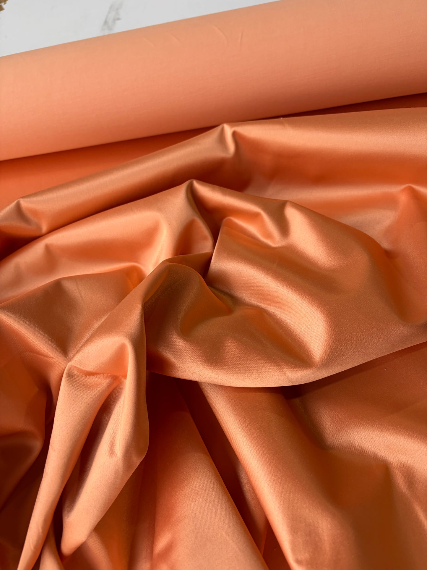 HOLLY 010 melon colour stretch satin with cotton