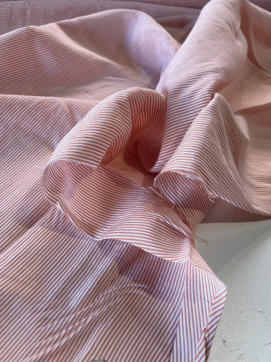 JULIA 030 colourwoven cotton stripe soft orange/white