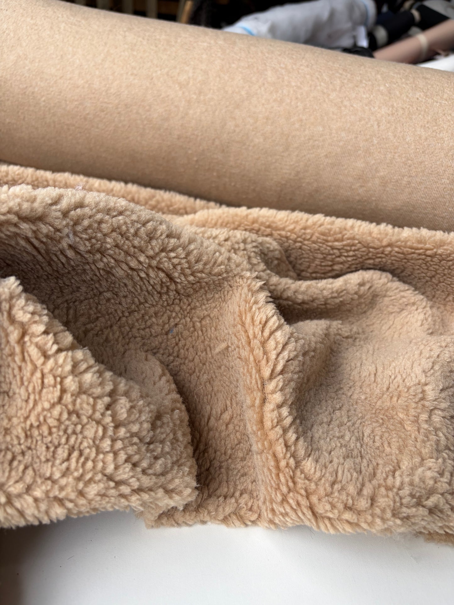 HOLLY 013 camel coloured wool bouclette