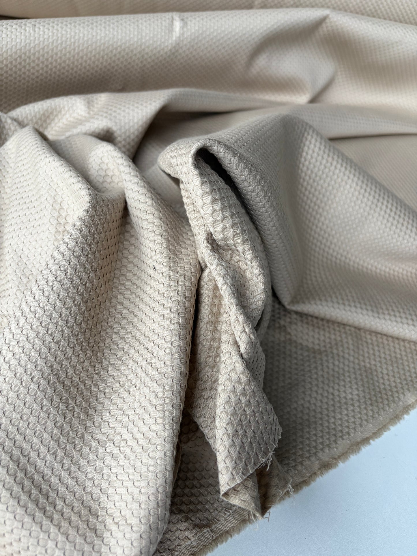 HOLLY 014 sand coloured structured cotton stretch
