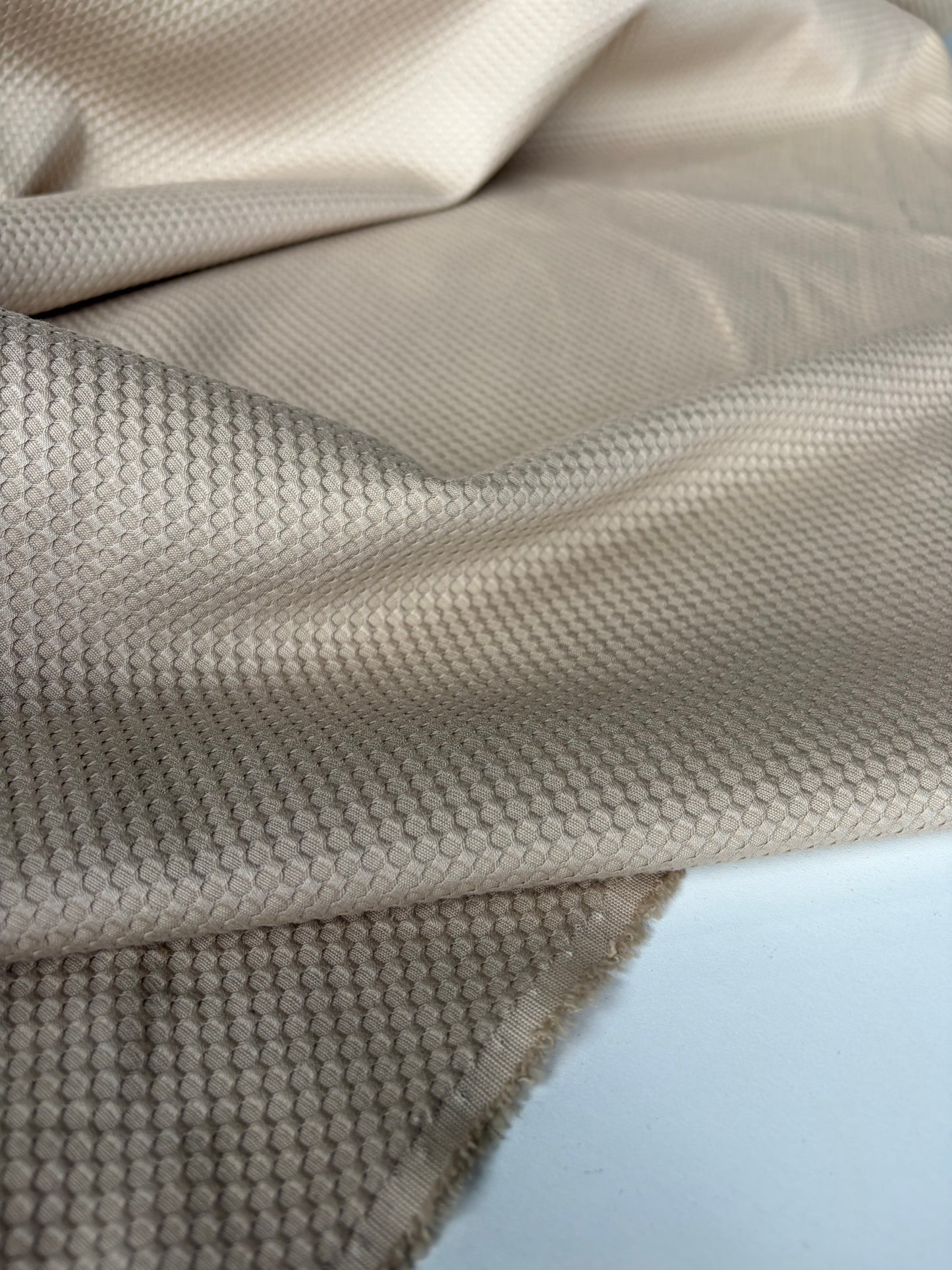 HOLLY 014 sand coloured structured cotton stretch