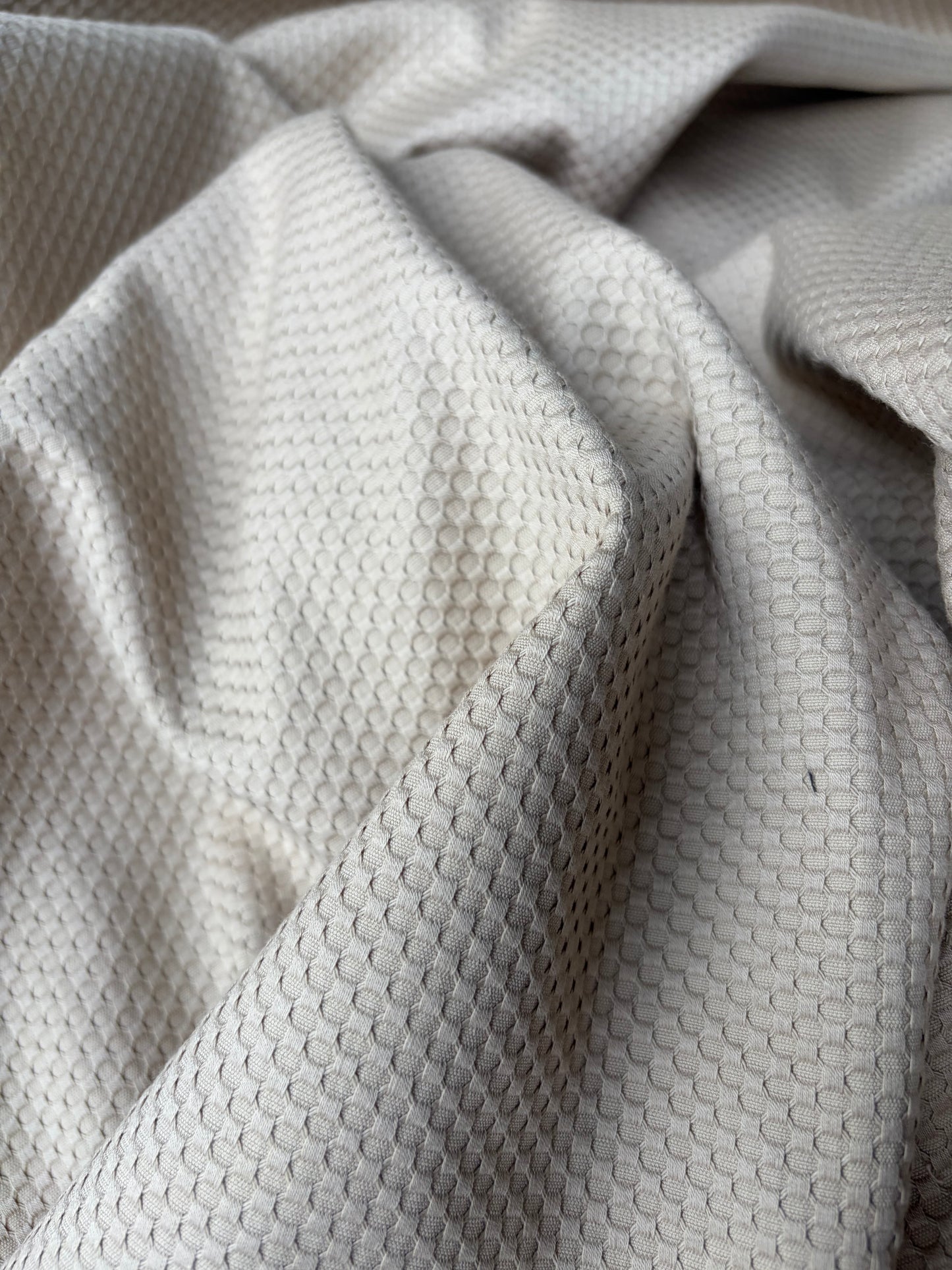 HOLLY 014 sand coloured structured cotton stretch