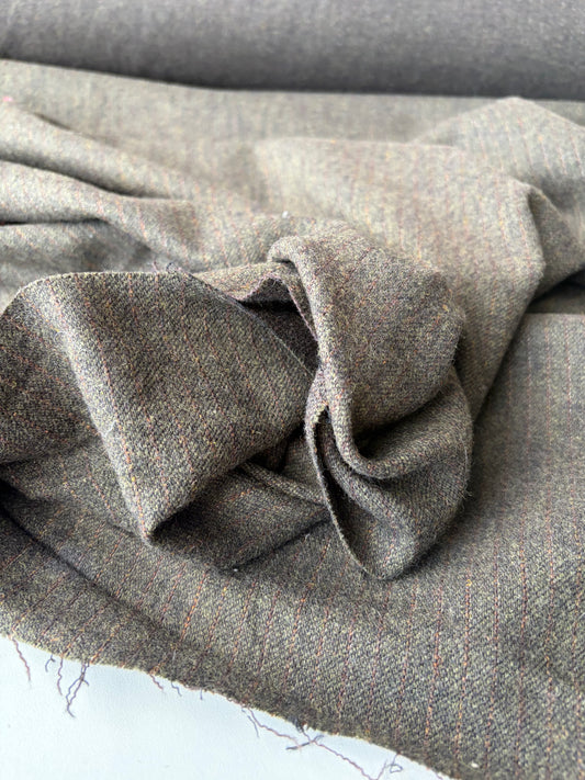 HOLLY 016 dark green striped carded wool