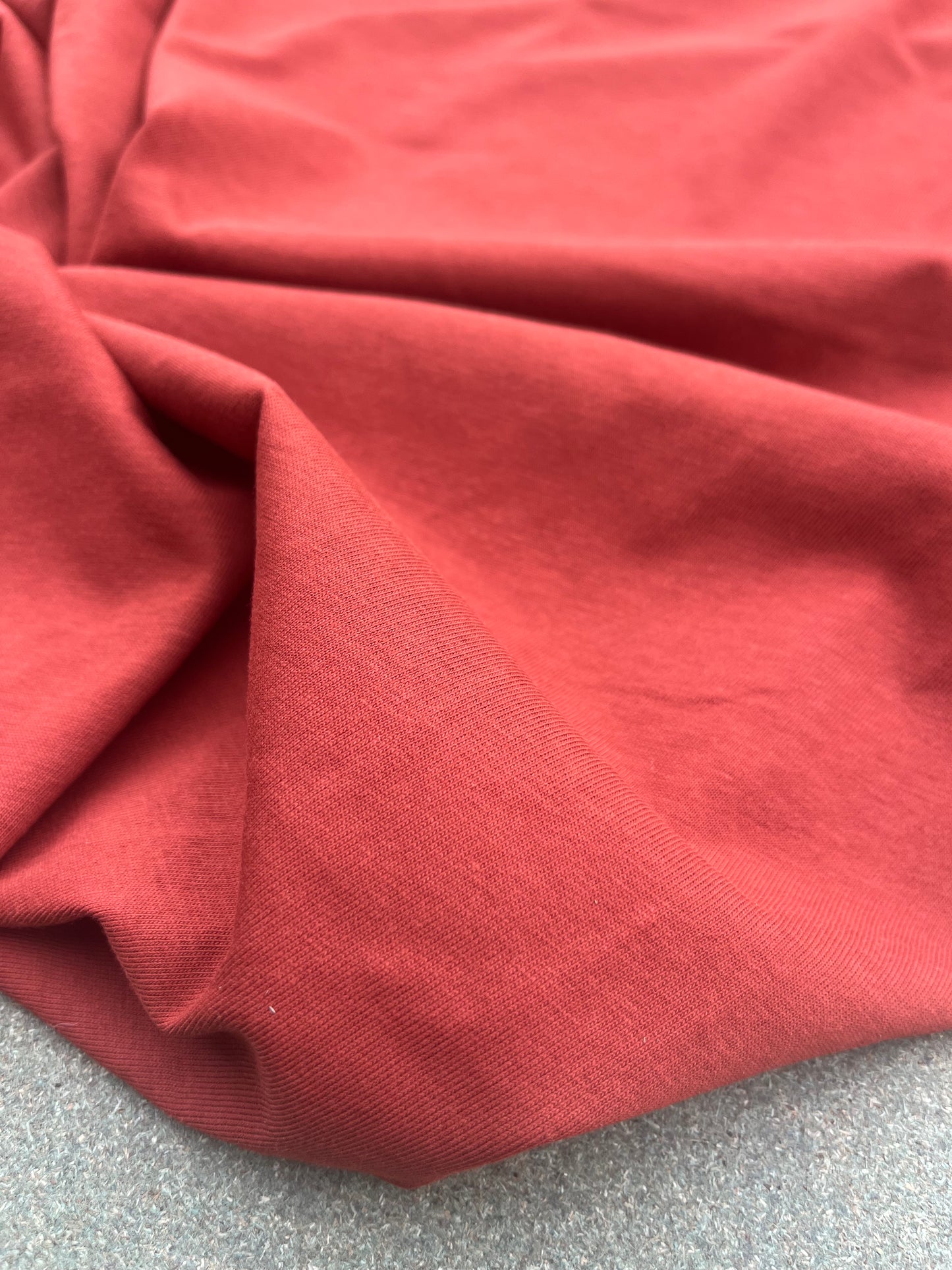 LANDRY 017 Cotton elasthane jersey washed brique