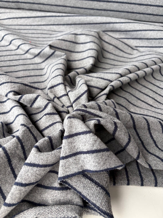 HOLLY 021 grey/navy  striped french terry