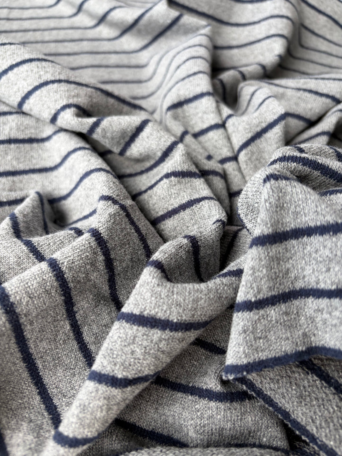 HOLLY 021 grey/navy  striped french terry