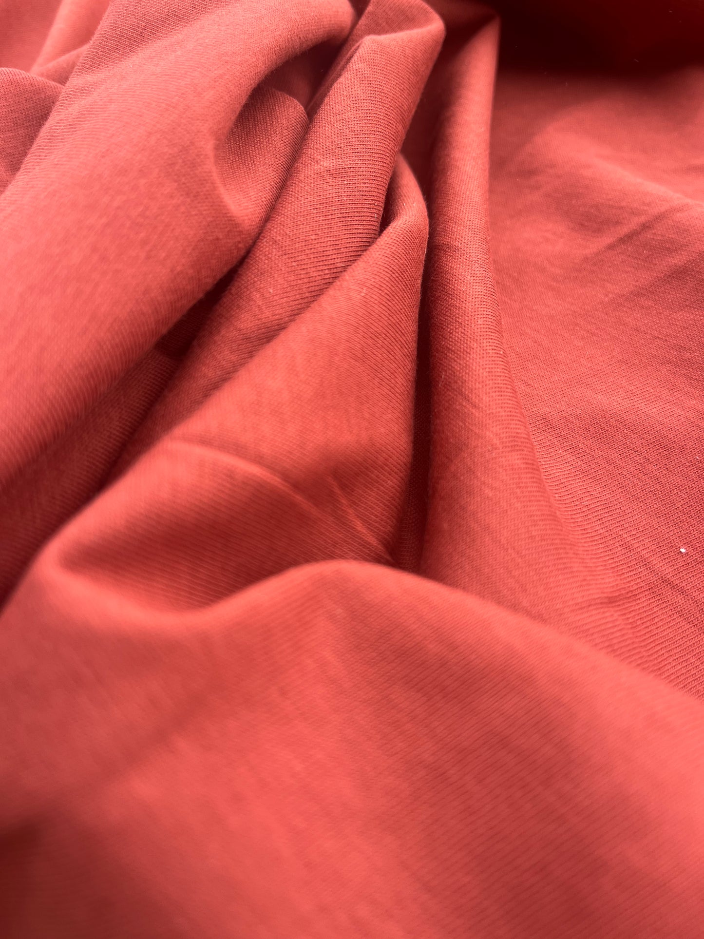 LANDRY 017 Cotton elasthane jersey washed brique