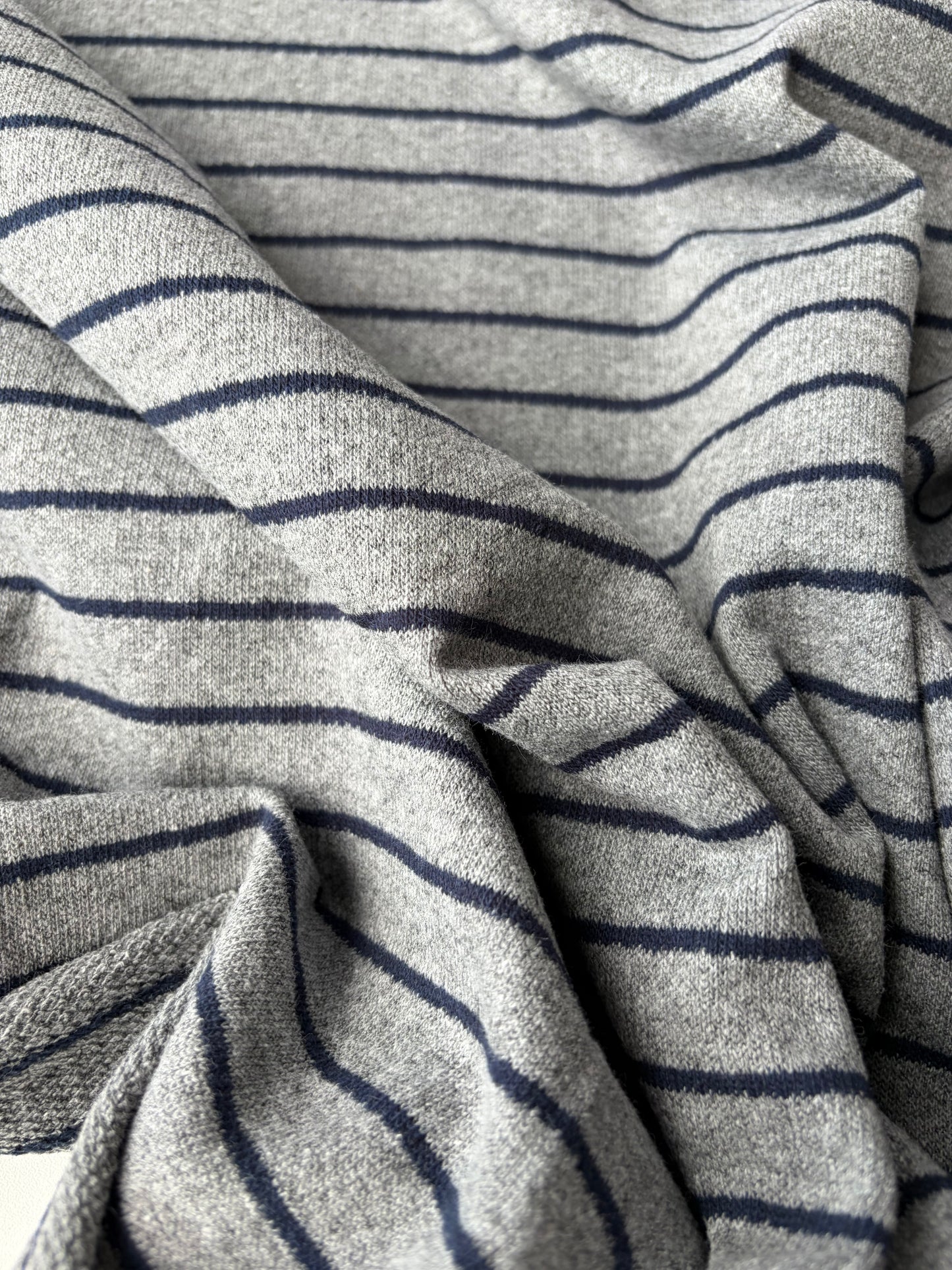 HOLLY 021 grey/navy  striped french terry