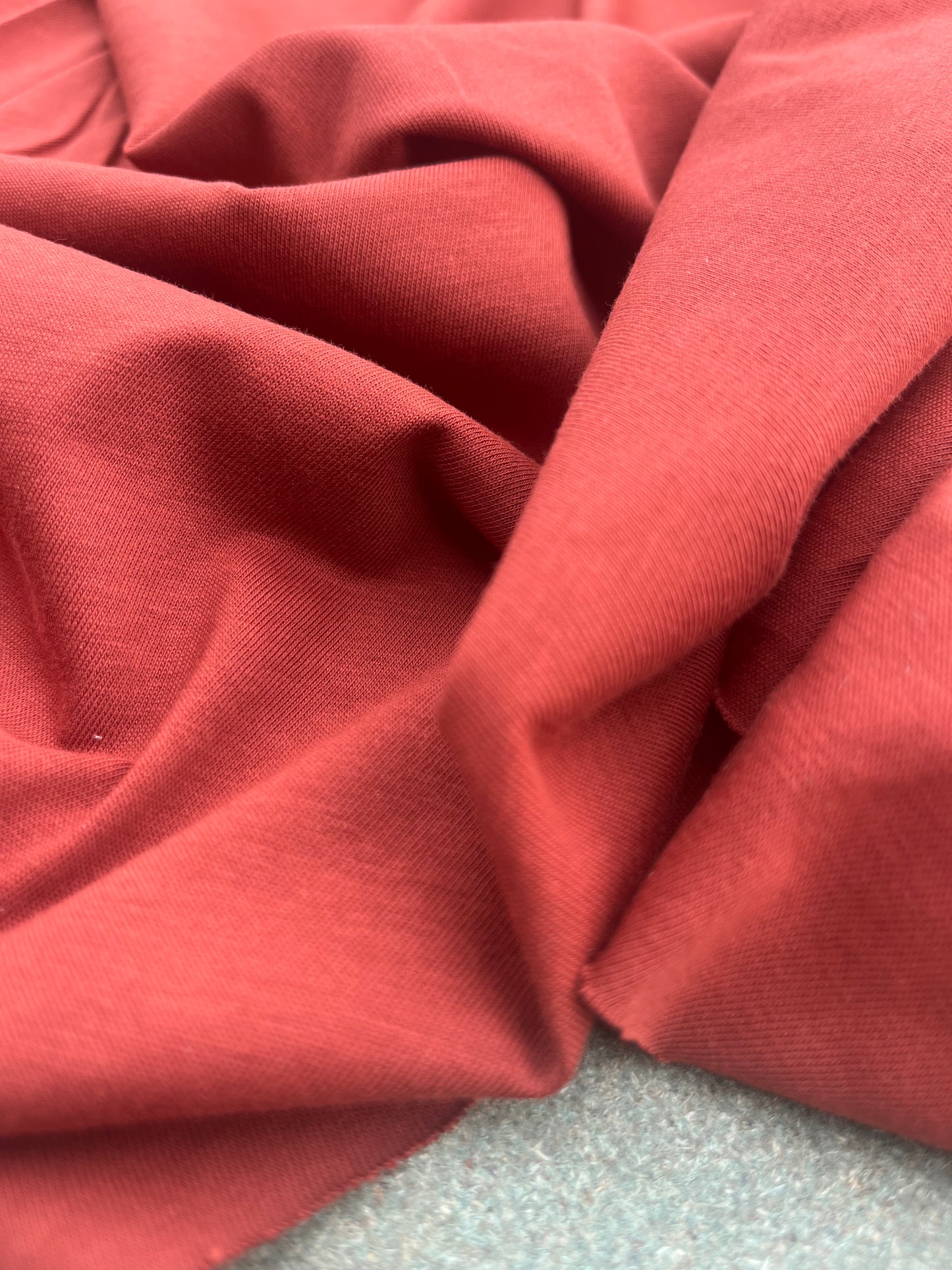 LANDRY 017 Cotton elasthane jersey washed brique