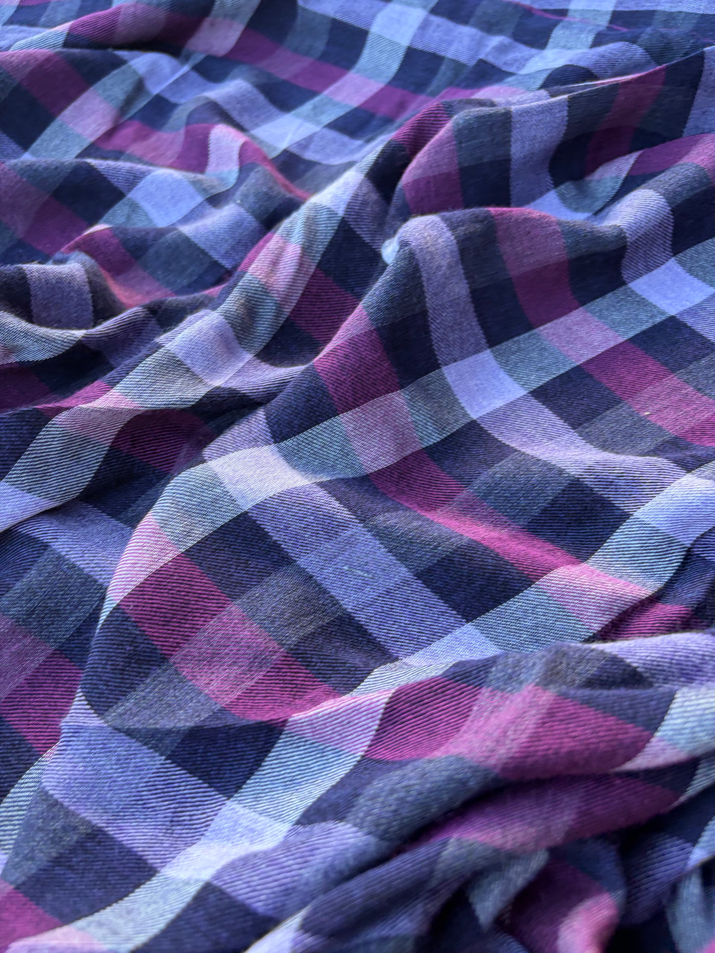 NOA 017 cotton gaze check mauve/lilac