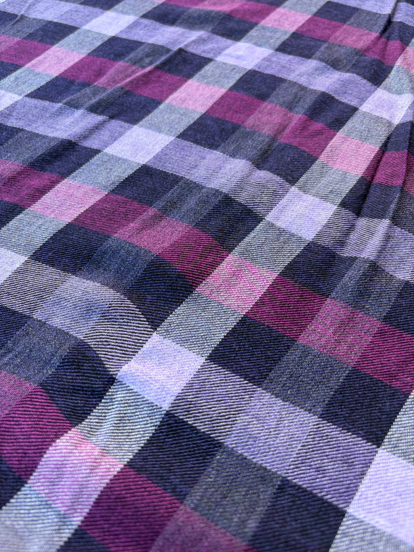NOA 017 cotton gaze check mauve/lilac